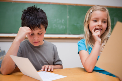 Two children reading